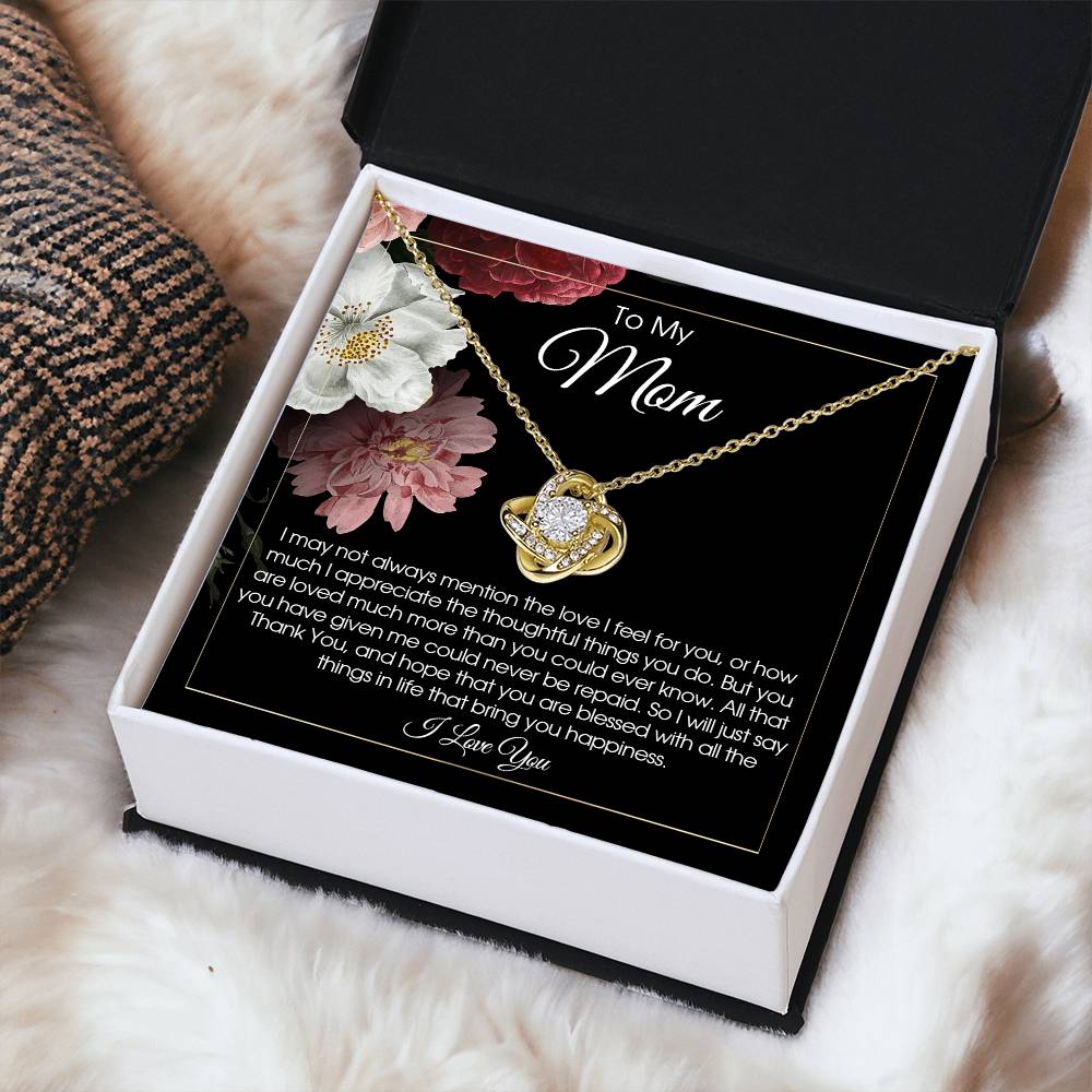 To My Mom Necklace Gift For Mom From Son Or Daughter Sentimental Gift For Birthday Mother's Day Love Knot Necklace