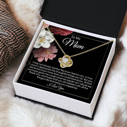 To My Mom Necklace Gift For Mom From Son Or Daughter Sentimental Gift For Birthday Mother's Day Love Knot Necklace