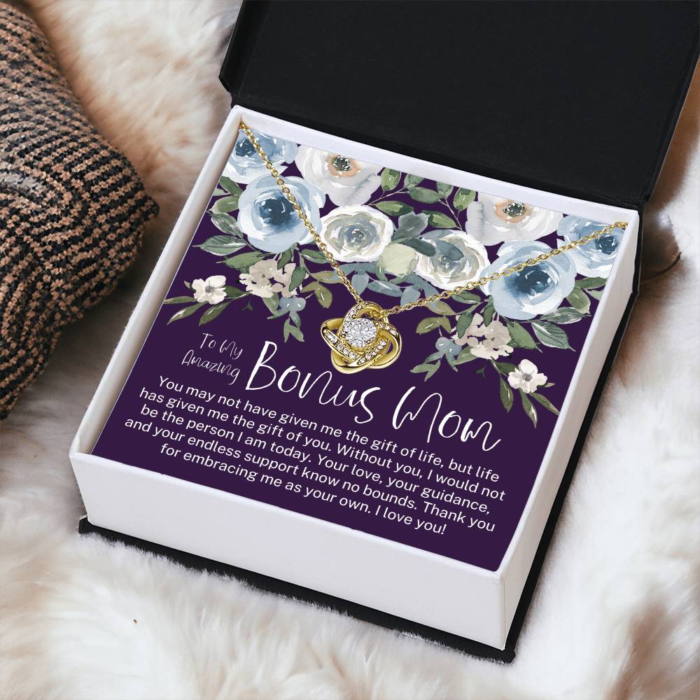 Bonus Mom Necklace Mothers Day Gift Daughter To Mom Gift Bonus Mom Step Mom Gift Present For Stepmom On Mothers Day Stepmom Necklace Love Knot Necklace