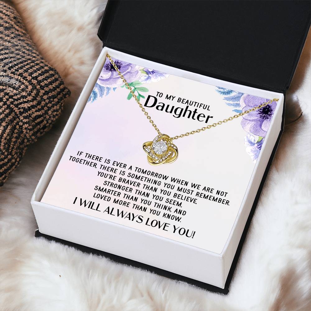 To My Daughter Necklace Gift From Mom Mothers Day Gift For Daughter From Mother Sentimental Jewelry Gifts For Daughter 1 Love Knot Necklace
