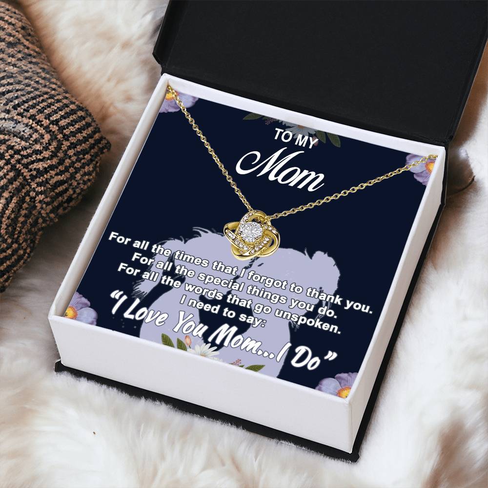 To My Mom For All The Times High-Quality Necklace With A Special Message Card Love Knot Necklace