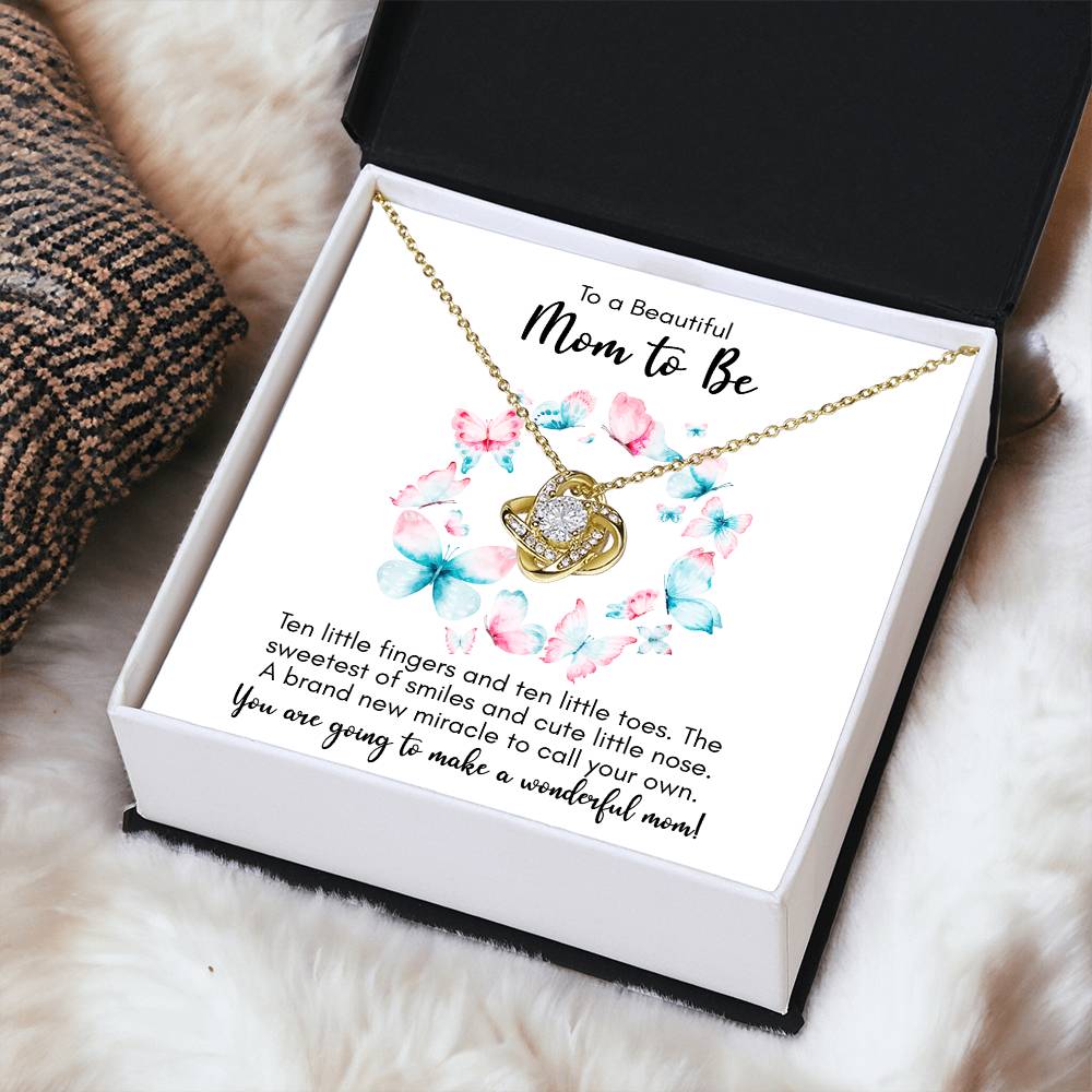 Expecting Mom Mothers Day Gift New Mom Necklace Jewelry Gift For First Mothers Day Push Jewelry Gift Love Knot Necklace