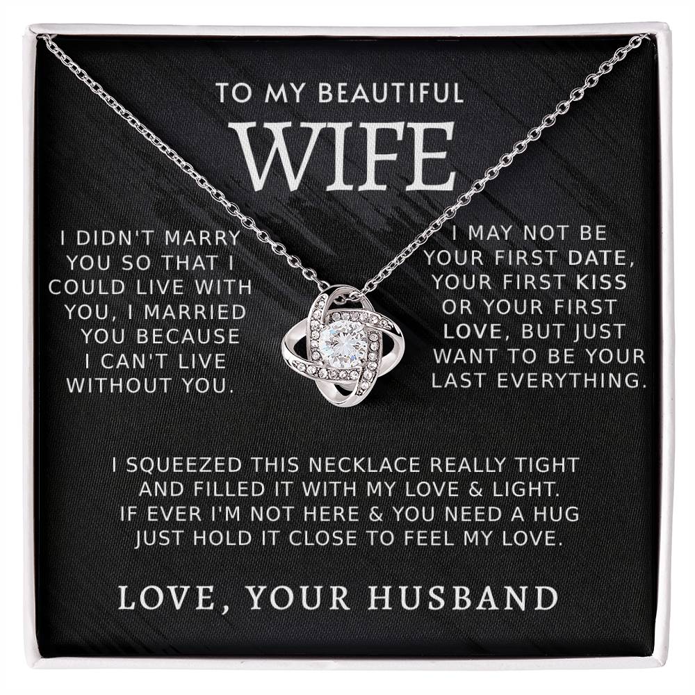 Gifts For Wife Romantic, Wife Birthday Gift Ideas, Necklaces For Wife From Husband, To My Soulmate Necklace For Women,To My Wife Gifts From Husband Love Knot Necklace