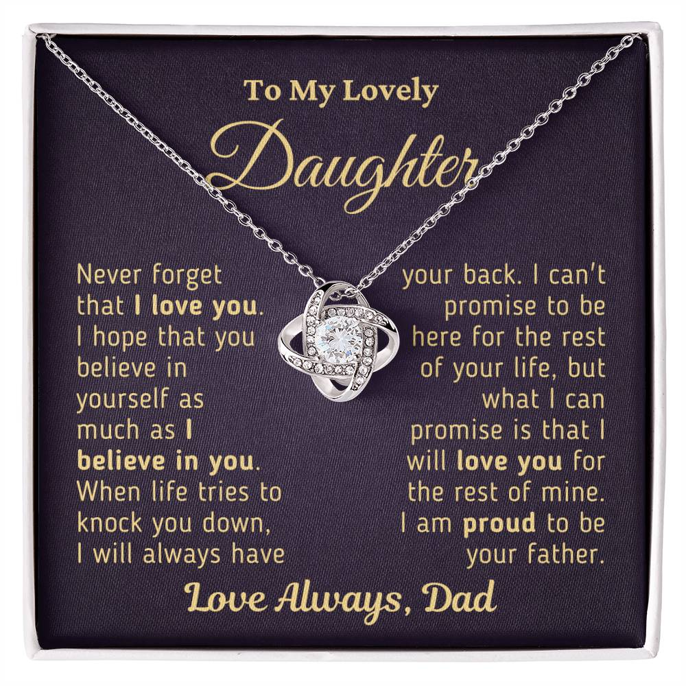 Gift For Daughter Proud To Be Your Father Gold Necklace Love Knot Necklace