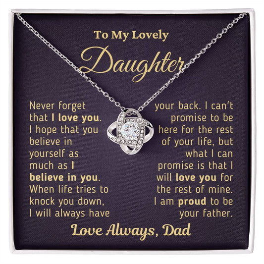 Gift For Daughter Proud To Be Your Father Gold Necklace Love Knot Necklace