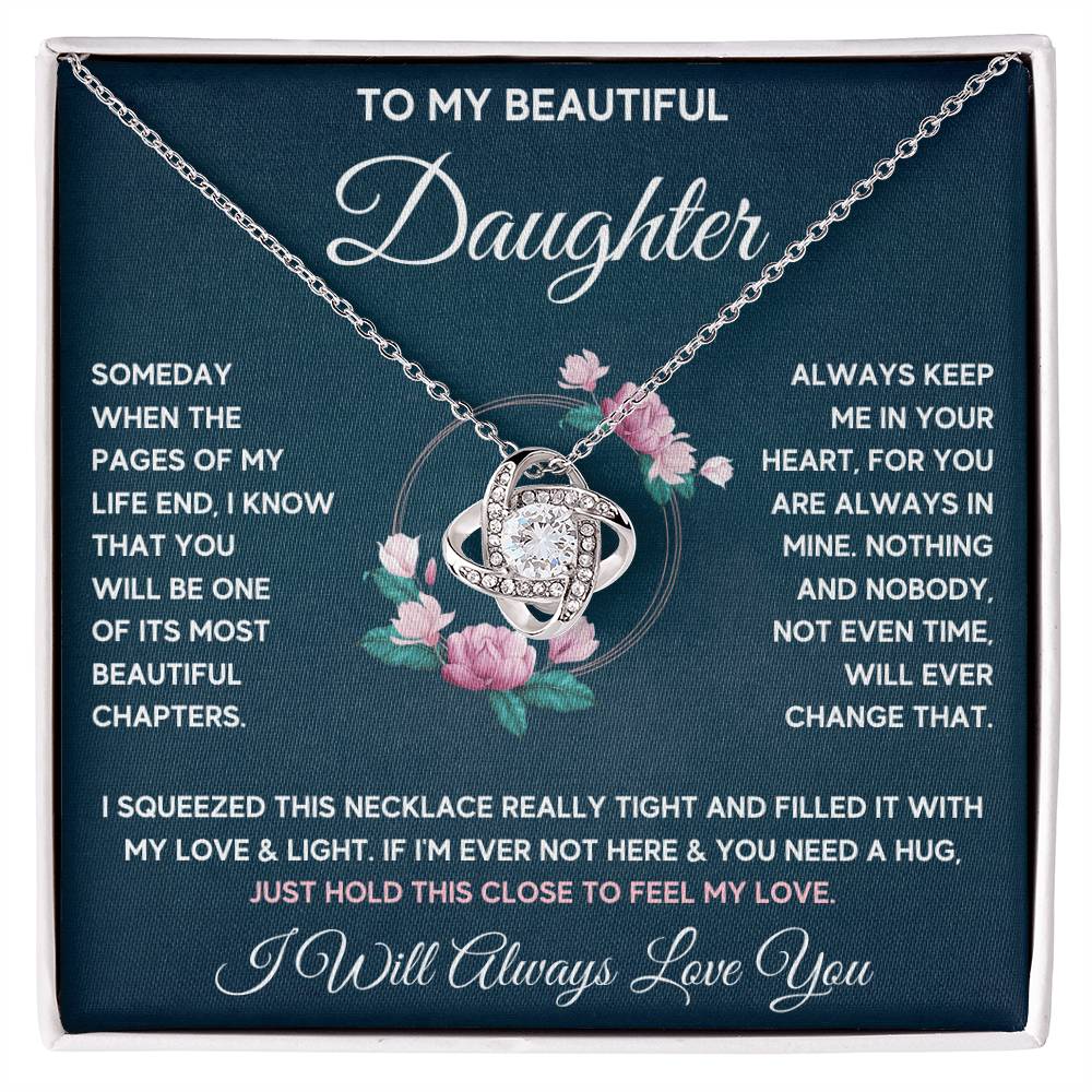 Gift For Daughter - Always Keep Me In Your Heart - Love Knot Necklace