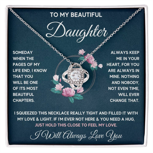 Gift For Daughter - Always Keep Me In Your Heart - Love Knot Necklace