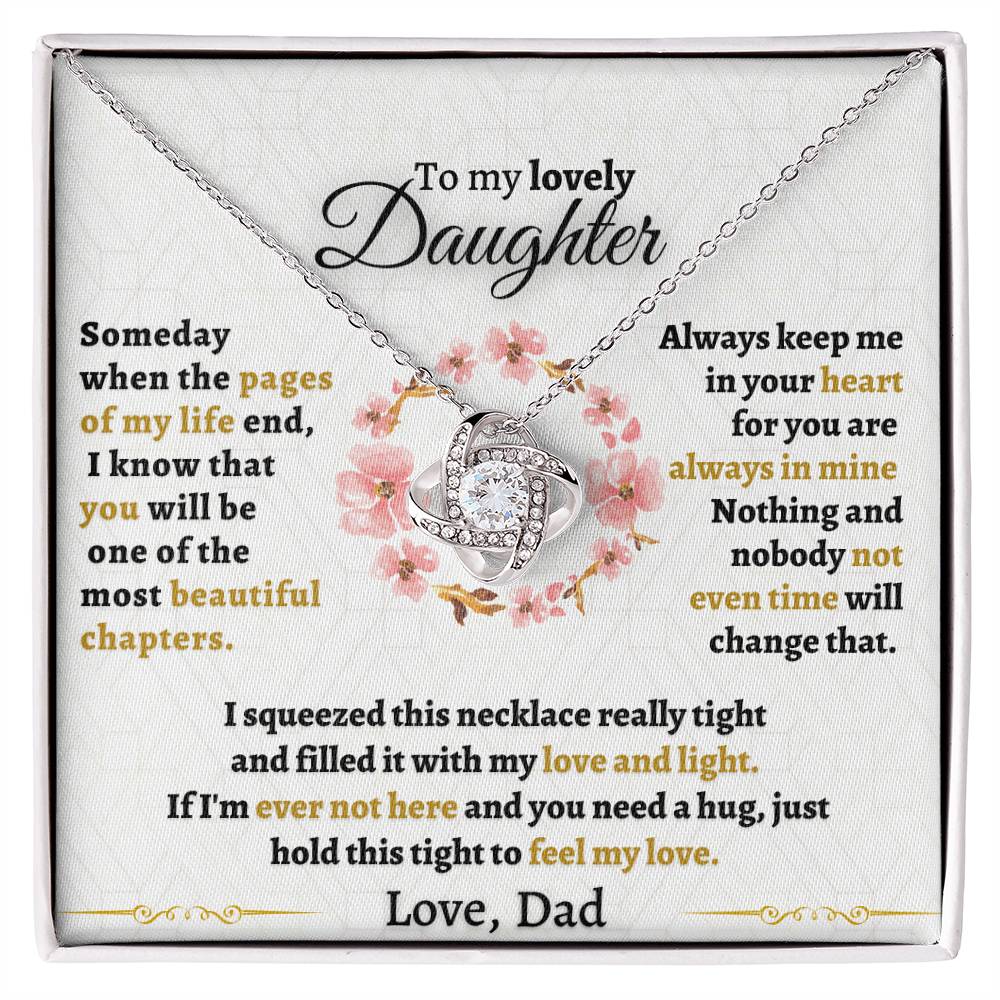 To My Lovely Daughter - Love Knot Necklace
