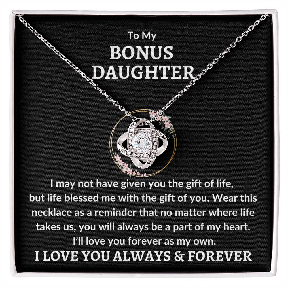 To Bonus Daughter Necklace - Love You As My Own Love Knot Necklace