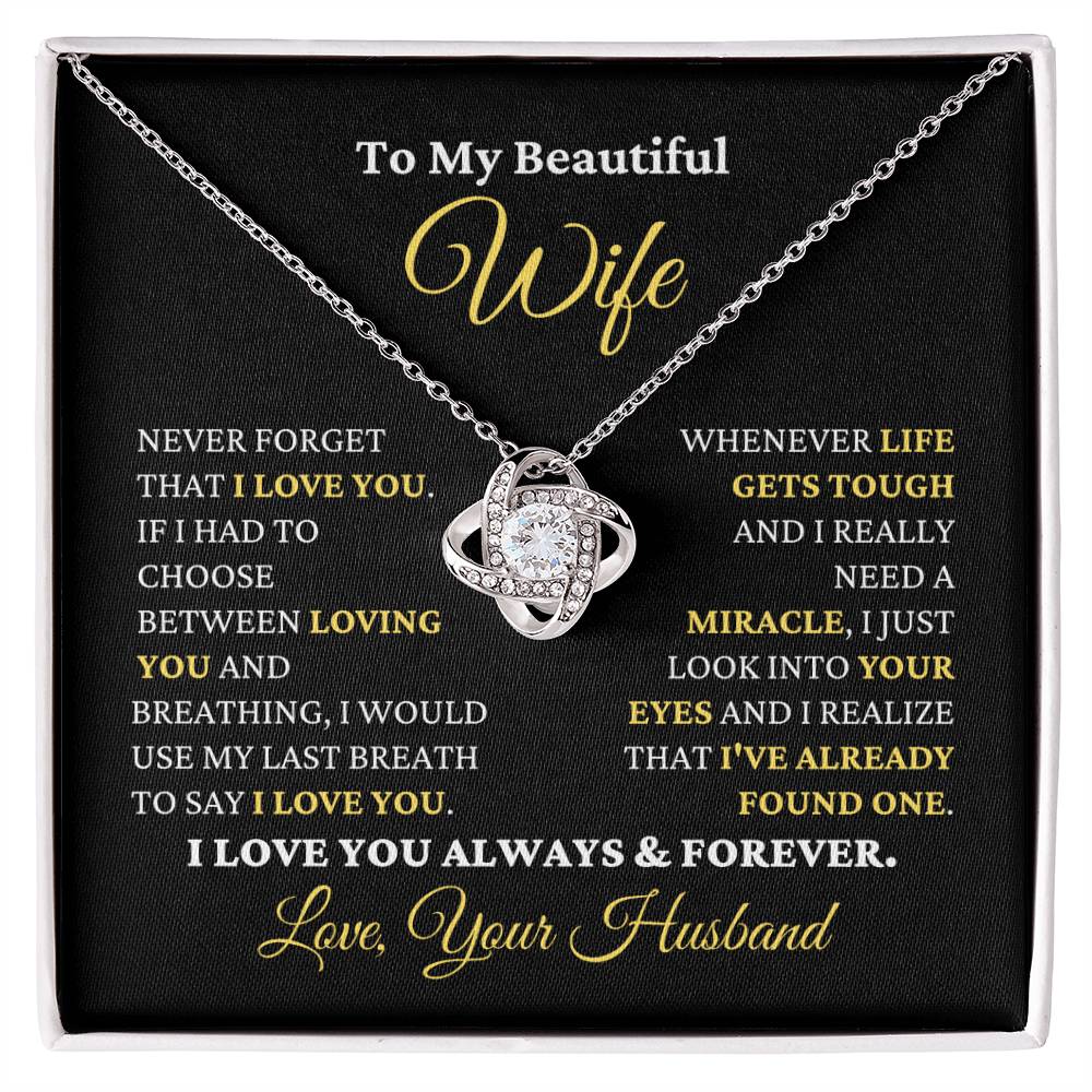 Gift For Wife I Just Look Into Your Eyes Necklace Love Knot Necklace