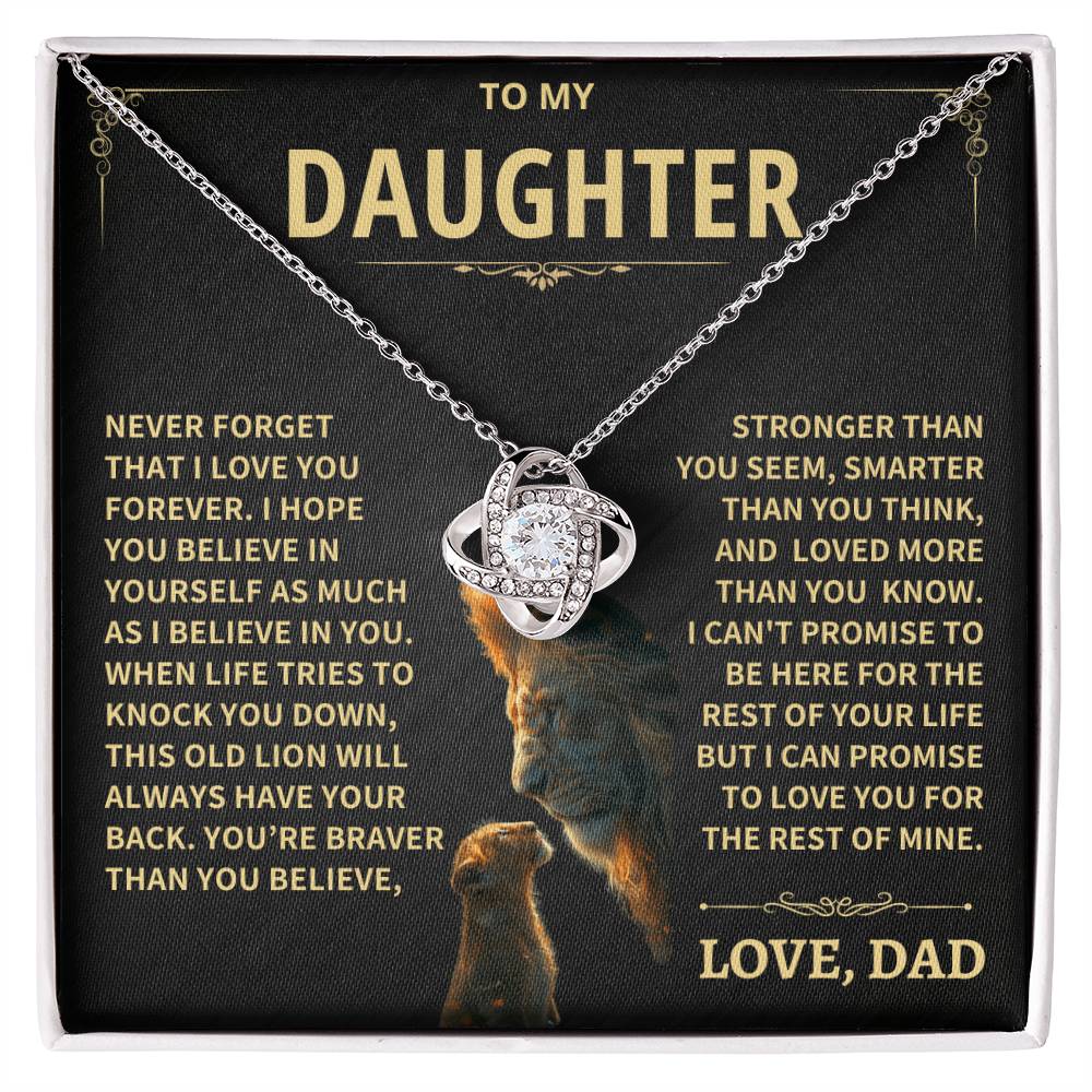 Daughter Gift From Dad, This Old Lion Love Knot Necklace