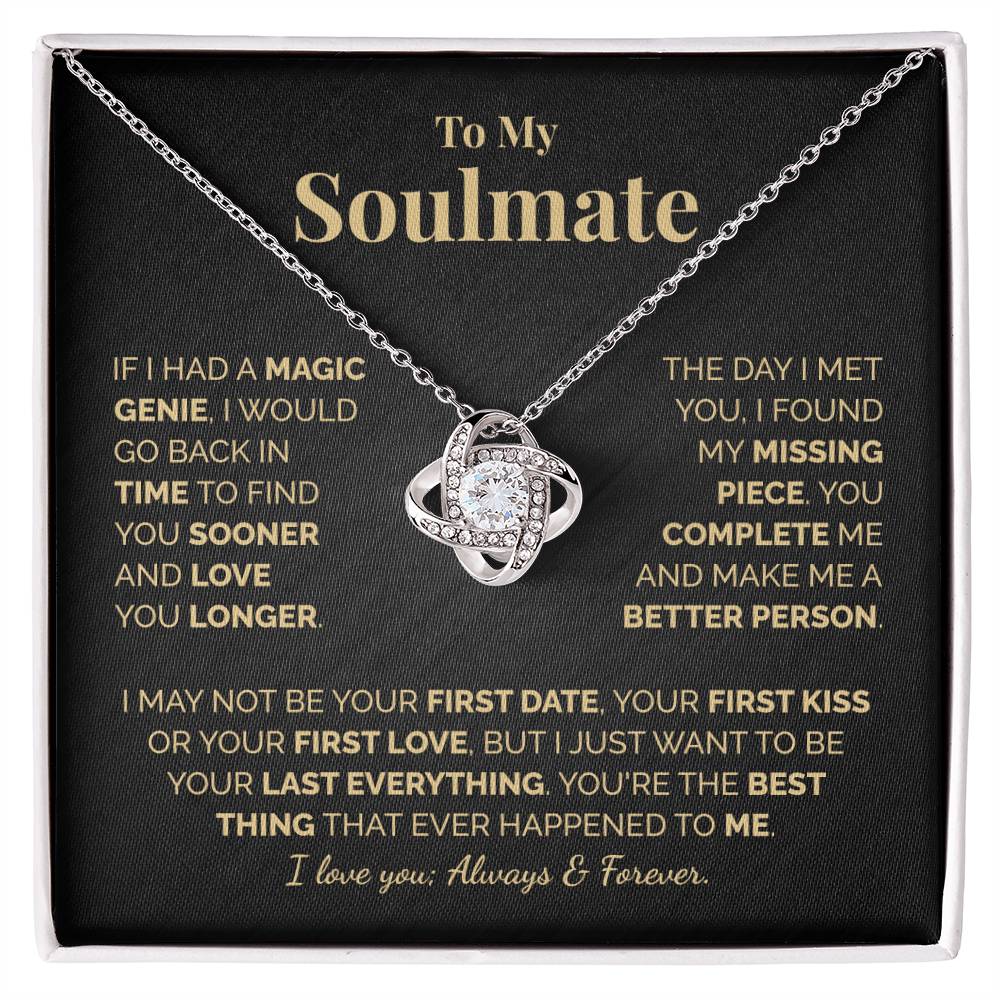 To My Soulmate Love Knot Necklace