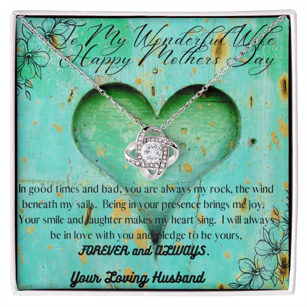My Wonderful Wife - Mother's Day Necklace - Love Knot Necklace