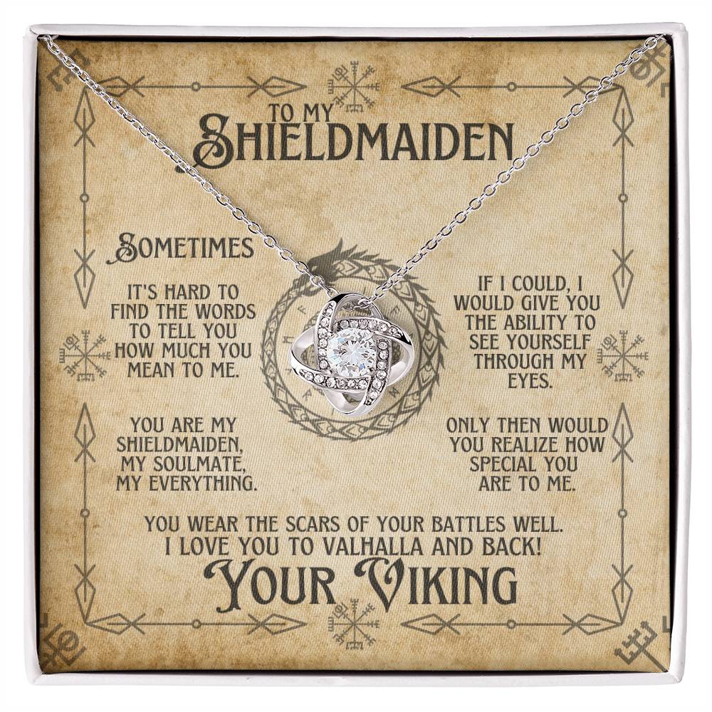 To My Shieldmaiden Viking Soulmate - Love Knot Necklace Love Knot Necklace