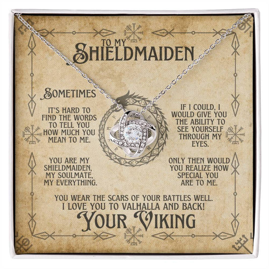 To My Shieldmaiden Viking Soulmate - Love Knot Necklace Love Knot Necklace