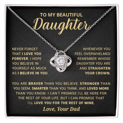 Gift For Daughter - Never Forget That I Love You Forever - Love Knot Necklace