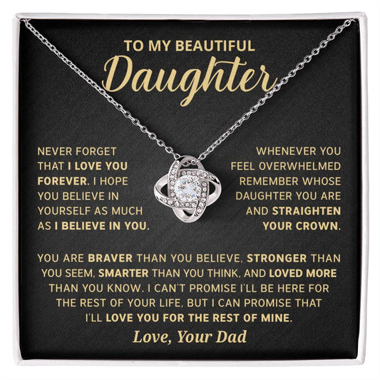 Gift For Daughter - Never Forget That I Love You Forever - Love Knot Necklace