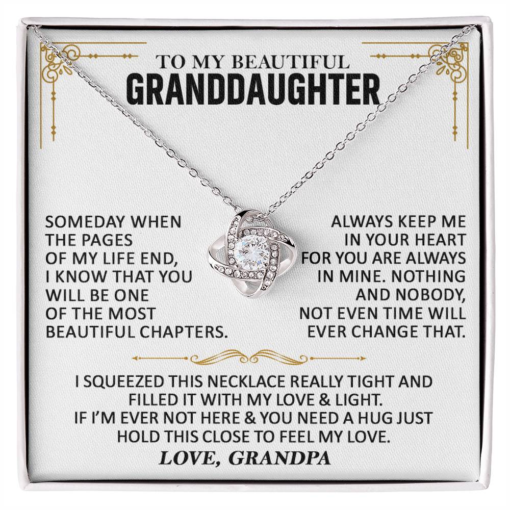 To My Granddaughter - Love Knot Necklace Love Knot Necklace