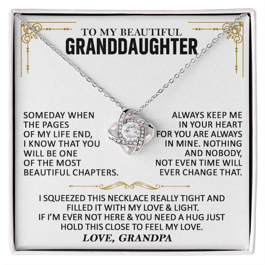 To My Granddaughter - Love Knot Necklace Love Knot Necklace