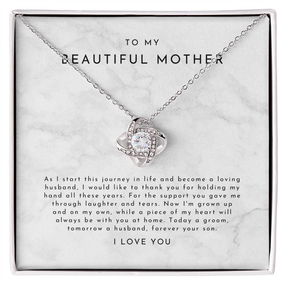 Mother Of Groom Necklace, Mother Of Groom Gifts, Mom Wedding Gift, Groom Gift For Mom, Groom To Mom Gift, Wedding Gifts, Mom Wedding Gift Love Knot Necklace