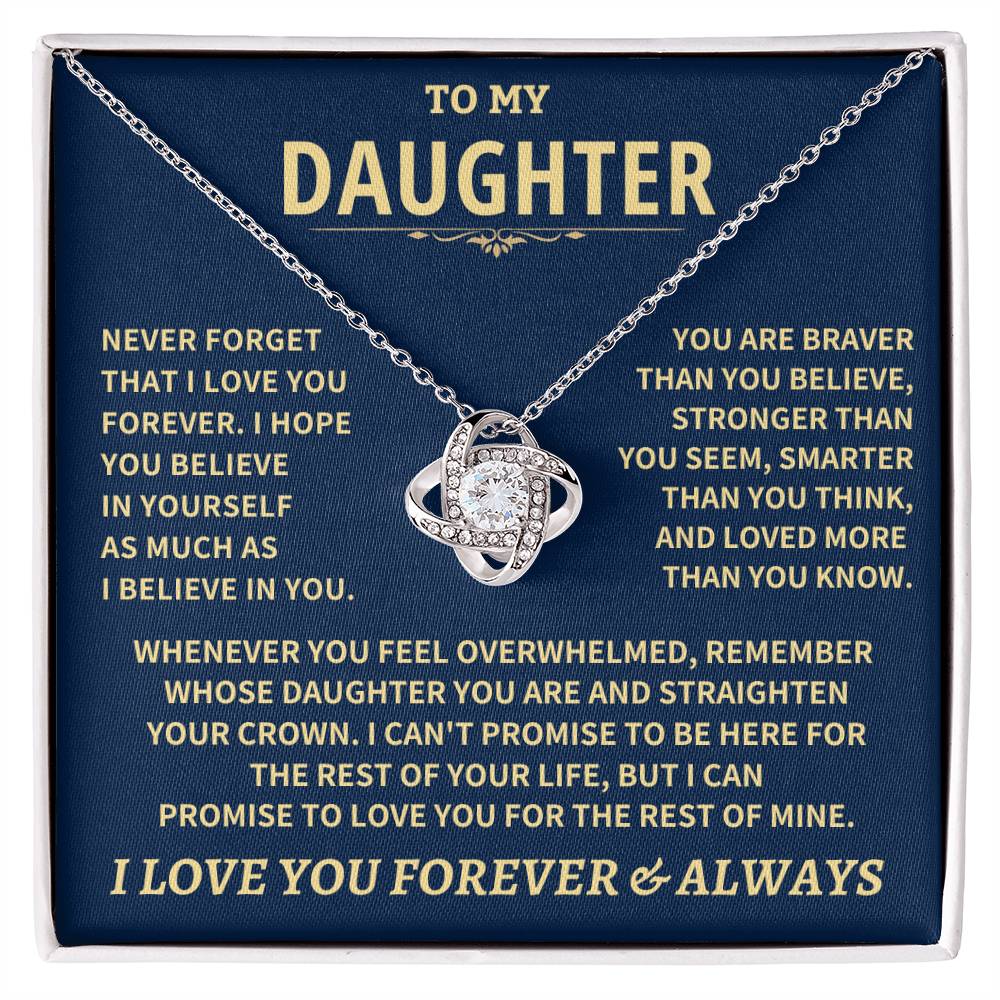 Daughter Gift-Never Forget Love Knot Necklace