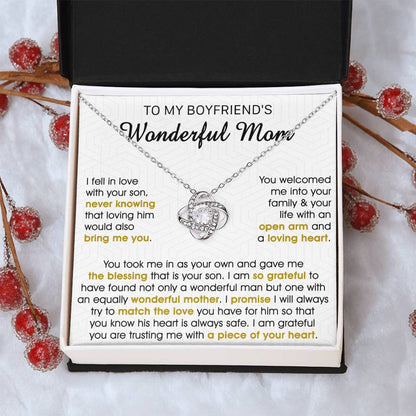 Gift For Boyfriend's Mom Bring Welcomed Wonderful Mother Love Knot Necklace Love Knot Necklace
