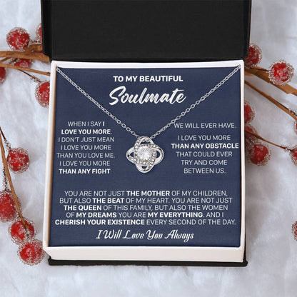 Gift For Your Soulmate - Love You More The Mother Love Knot Necklace Love Knot Necklace