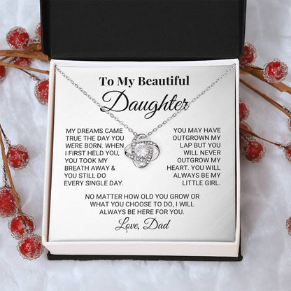My Little Girl Daughter 1 Love Knot Necklace