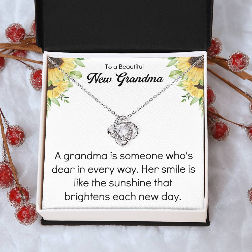 Grandma 2022 Promoted To Grandma Mothers Day Idea For New Grandma Gift Grandma To Be Gift For Grandma Reveal Pregnancy Baby Announcement Love Knot Necklace
