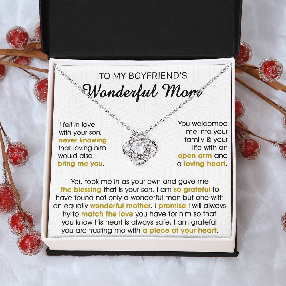 Gift For Boyfriend's Mom Bring Welcomed Wonderful Mother Love Knot Necklace 1 Love Knot Necklace