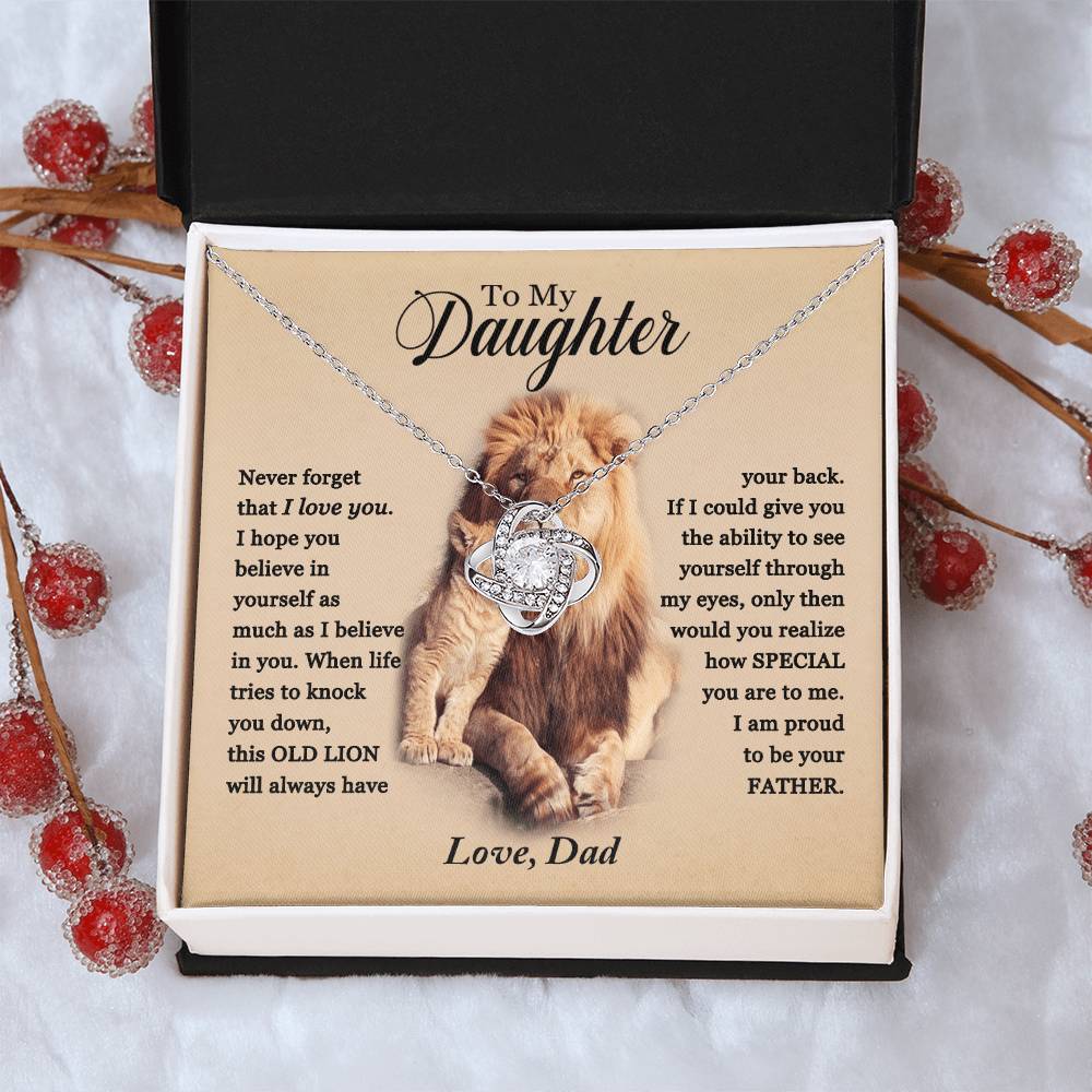 To My Daughter - Proud Of You - Necklace 1 Love Knot Necklace