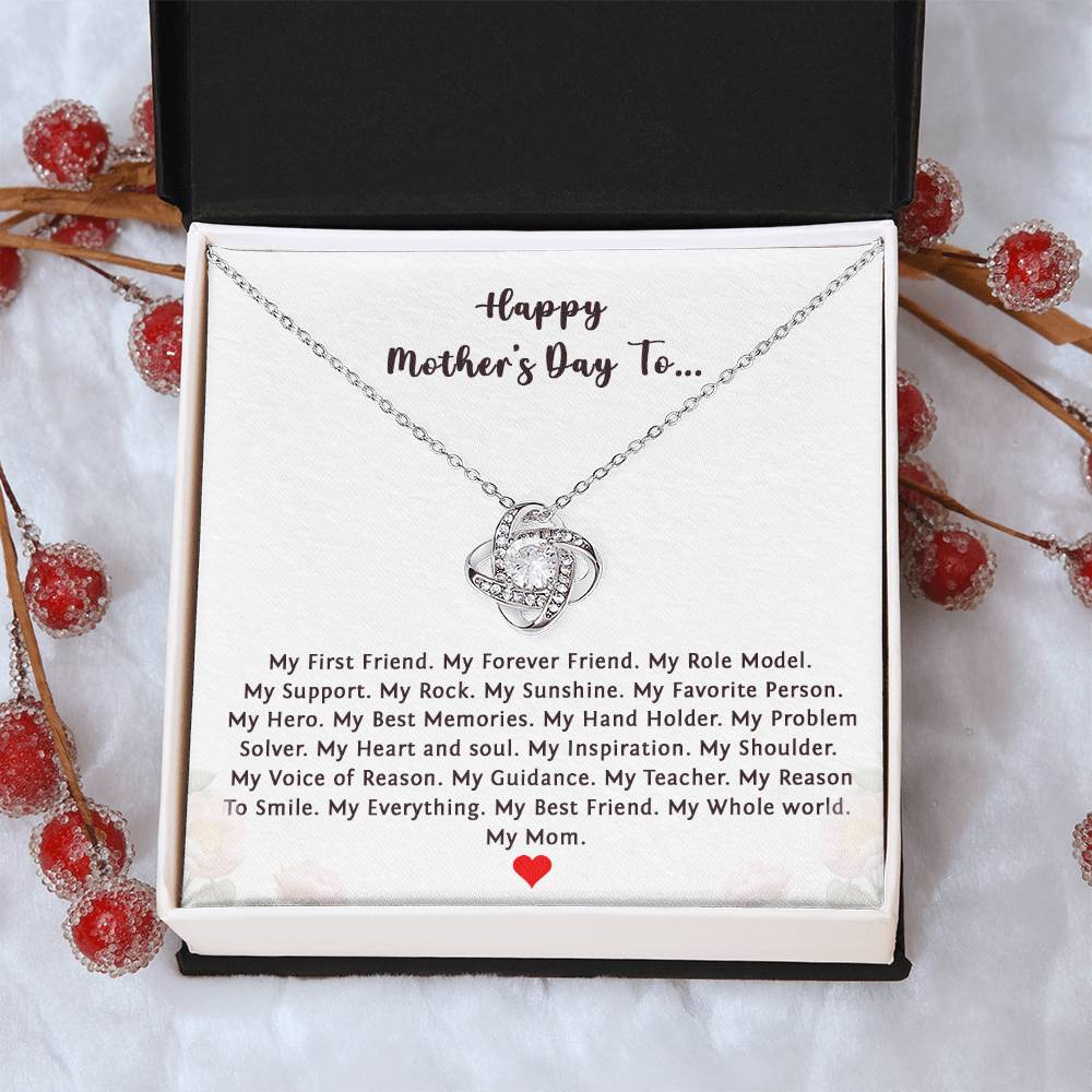 Happy Mother's Day To My First Friend Love Knot Necklace