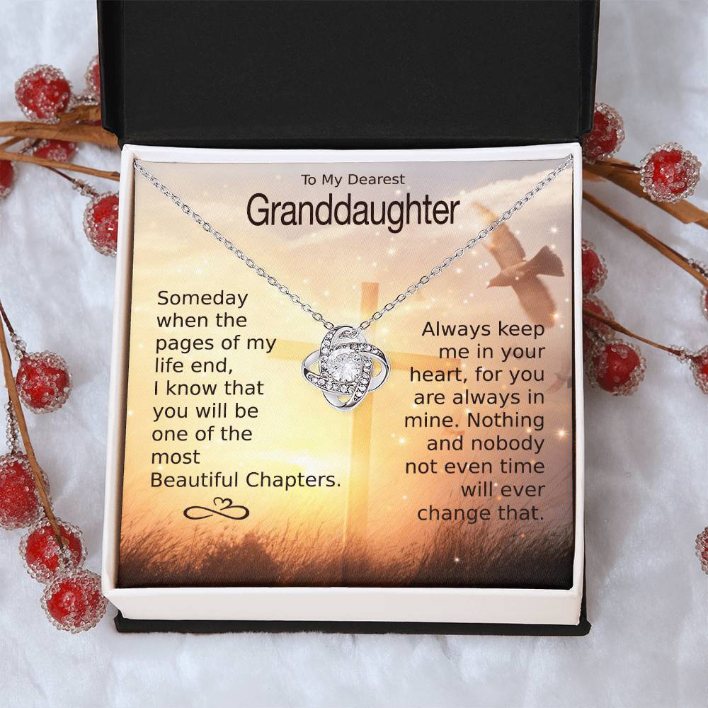 Granddaughter Most Beautiful Chapters Love Knot Necklace Love Knot Necklace