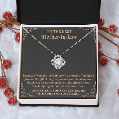 Gift For Mother-In-Law More Joy 1 Love Knot Love Knot Necklace