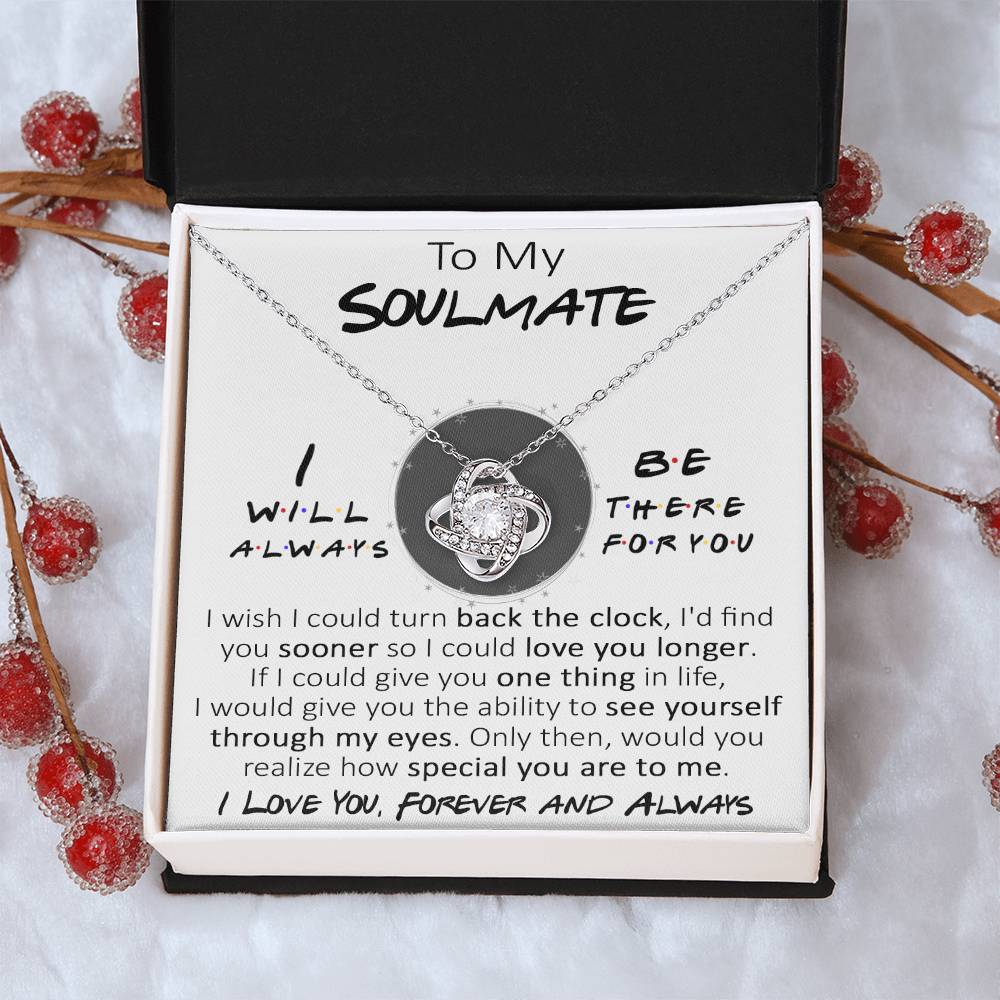 To My Soulmate Necklace Gift For Girlfriendwife Romantic Gift For Her Birthday Christmas Jewelry Romantic Love Knot Necklace