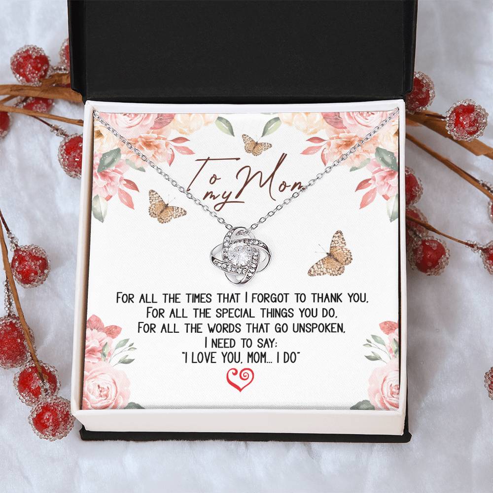 To My Mom Message Card Necklace Gift Necklace For Mom Birthday Gift Necklace For Mom To Mom From Daughter Mom Gift Fr Love Knot Necklace