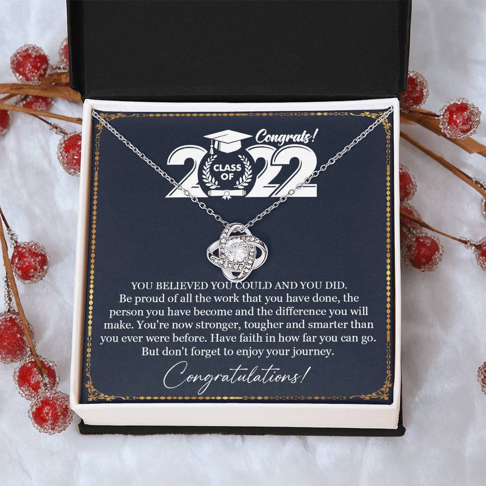 Graduation Gift Necklace Graduation Gift For Her College Graduation Gift For Her High School Senior Graduation Class Of 2022 Love Knot Necklace