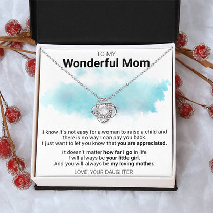 Gift For Mom - My Loving Mother - Love Knot Love Knot Necklace