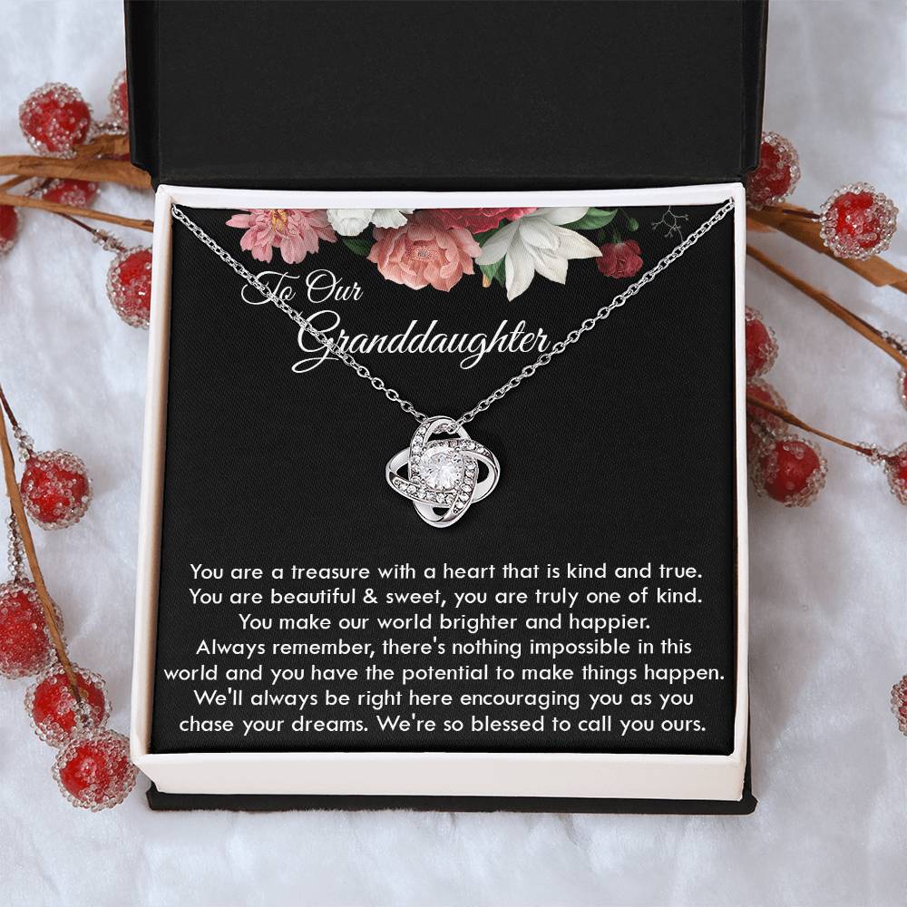 To Our Granddaughter Necklace Gift For Granddaughter On Graduation Birthday Christmas Gift Granddaughter Ne Love Knot Necklace