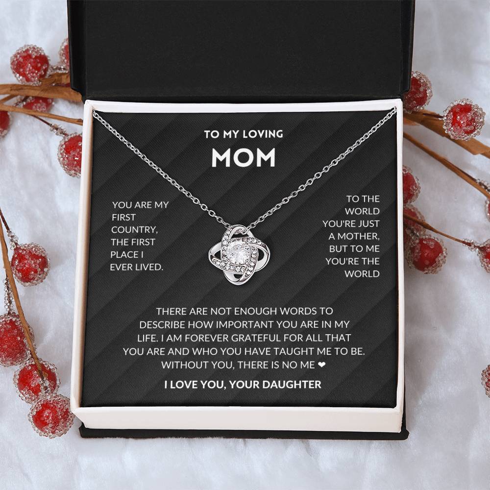 Without You There's No Me - Mother's Day Ne Love Knot Necklace