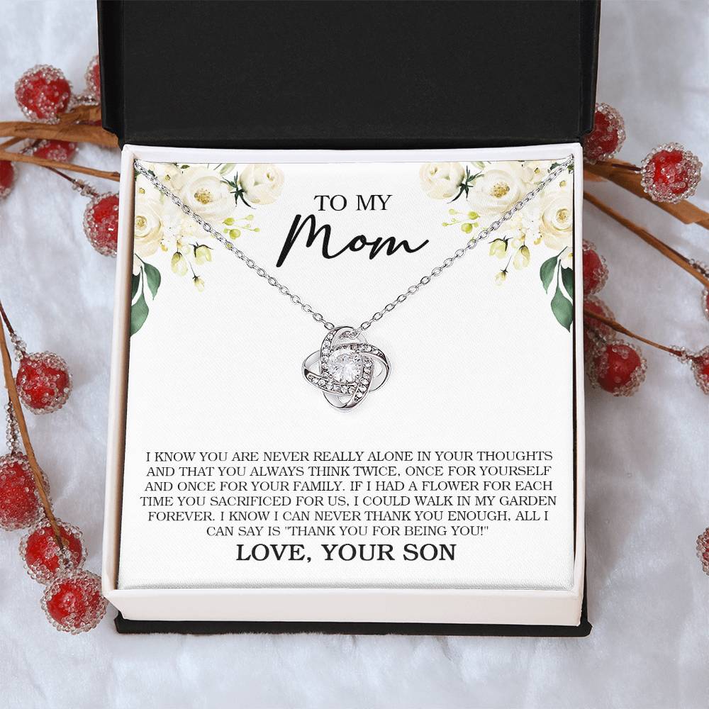 To My Mom Necklace Gift For Mom Mother's Day Gift Sentimental Gift From Son Love Knot Necklace