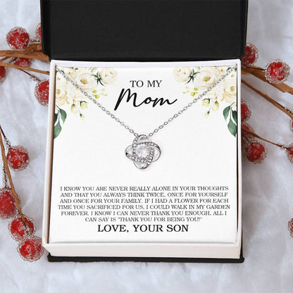 To My Mom Necklace Gift For Mom Mother's Day Gift Sentimental Gift From Son Love Knot Necklace