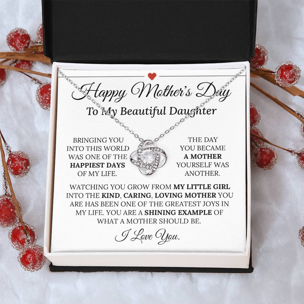 Heartfelt Mother's Day Gift For Daughter 2 Love Knot Necklace