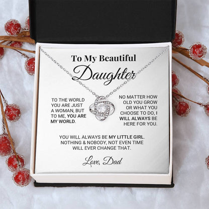 My Little Girl Daughter - Love Knot Necklace