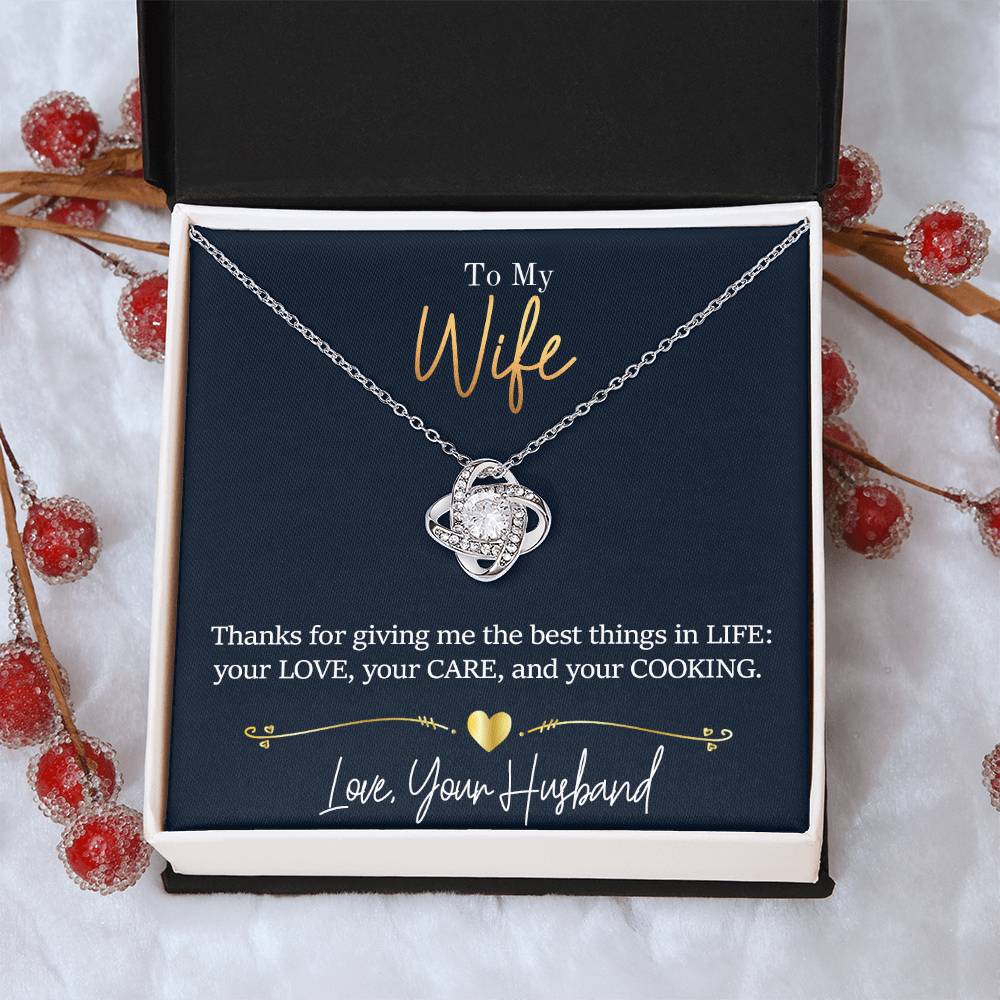 Wife - Thanks For Giving Me Love Knot Necklace