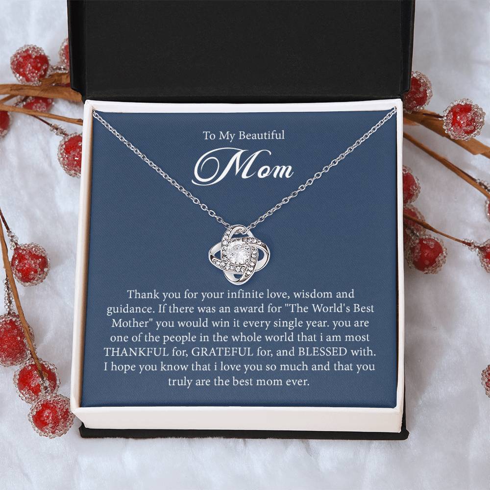 To My Beautiful Mom - Necklace - Love Knot Love Knot Necklace
