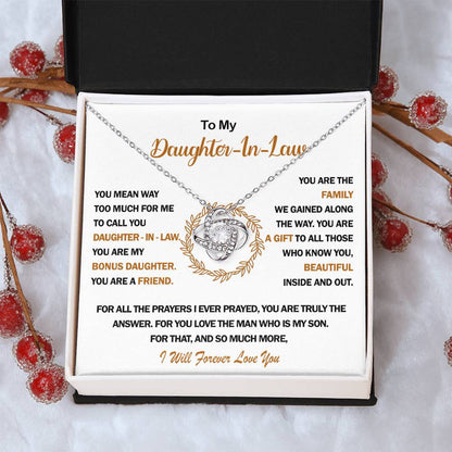 To My Daughter-In-Law Love Knot Necklace?? Love Knot Necklace