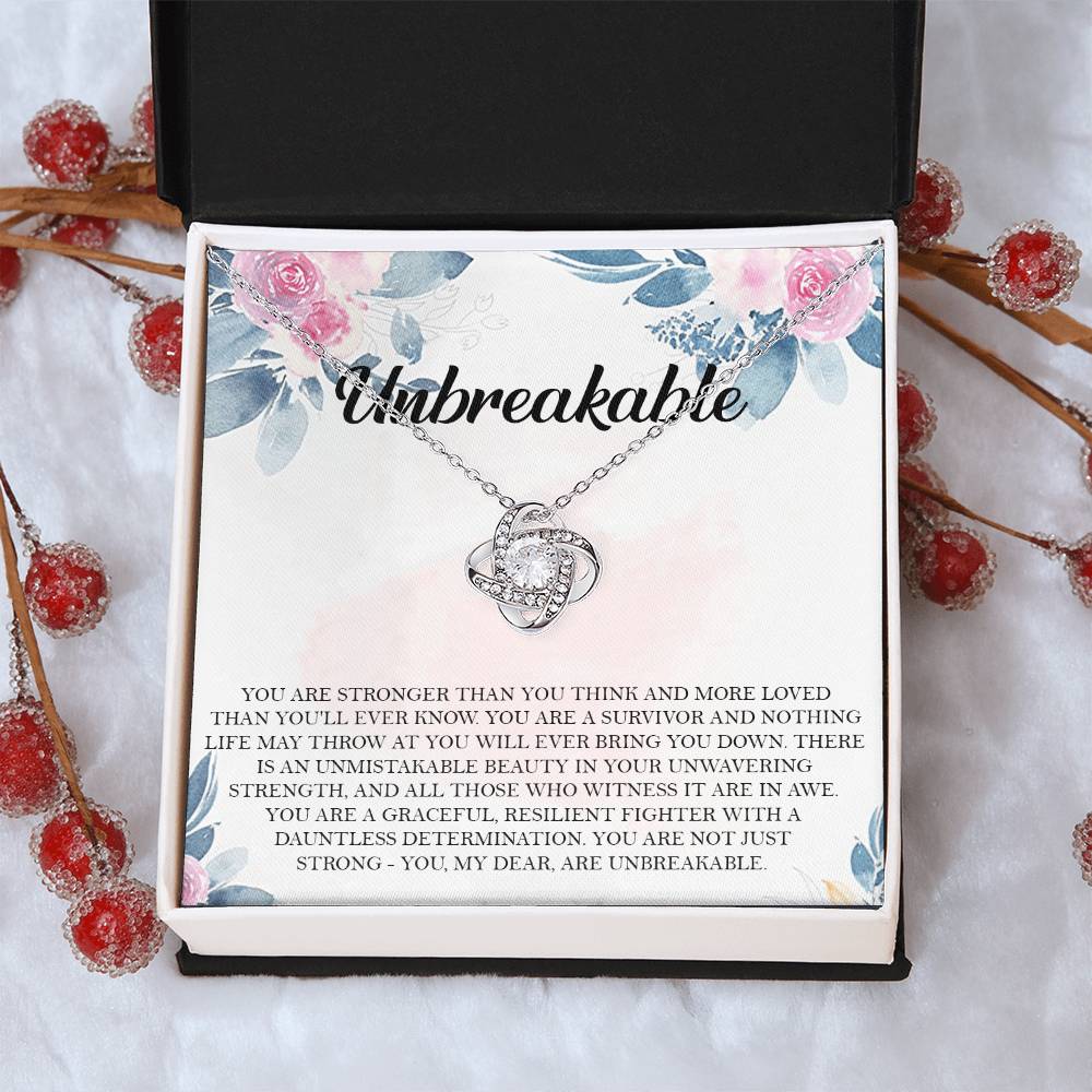 Encouragement Gift Strength Gift Warrior Gift Survivor Gift J Love Knot Necklace