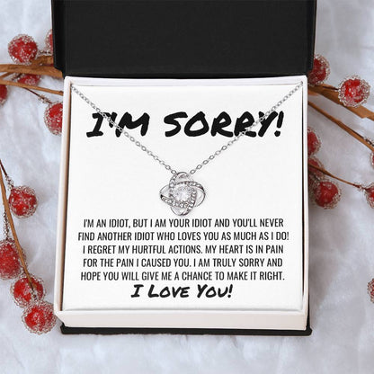 Sorry Apology Necklace Love Knot Necklace