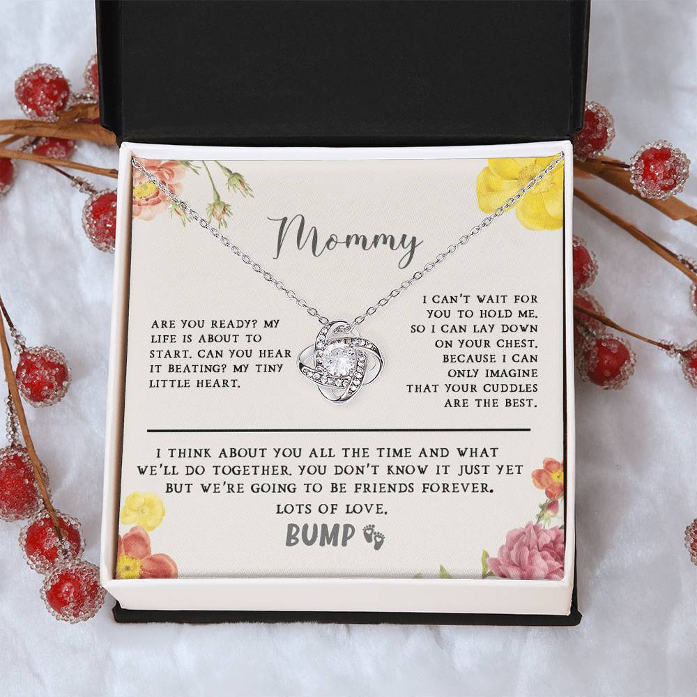 Mommy Are You Ready - Mother's Day Gift Love Knot Necklace